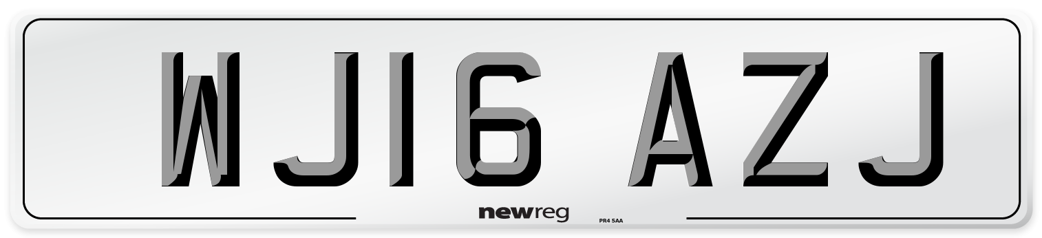 WJ16 AZJ Number Plate from New Reg